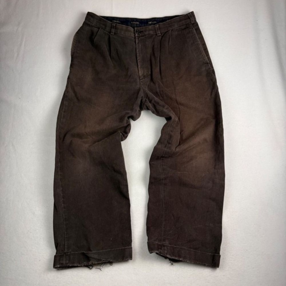 Brooks Brothers Elliot Brown Pleated Chinos‎ Mens 38x30 Cotton Italian Fabric